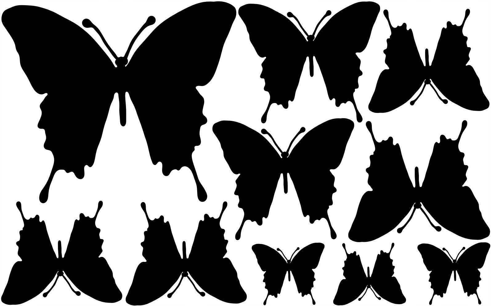Черные бабочки 1. Бабочки для декора. Бабочки для украшения комнаты. Трафарет бабочки на стену. Трафареты бабочек для декора.