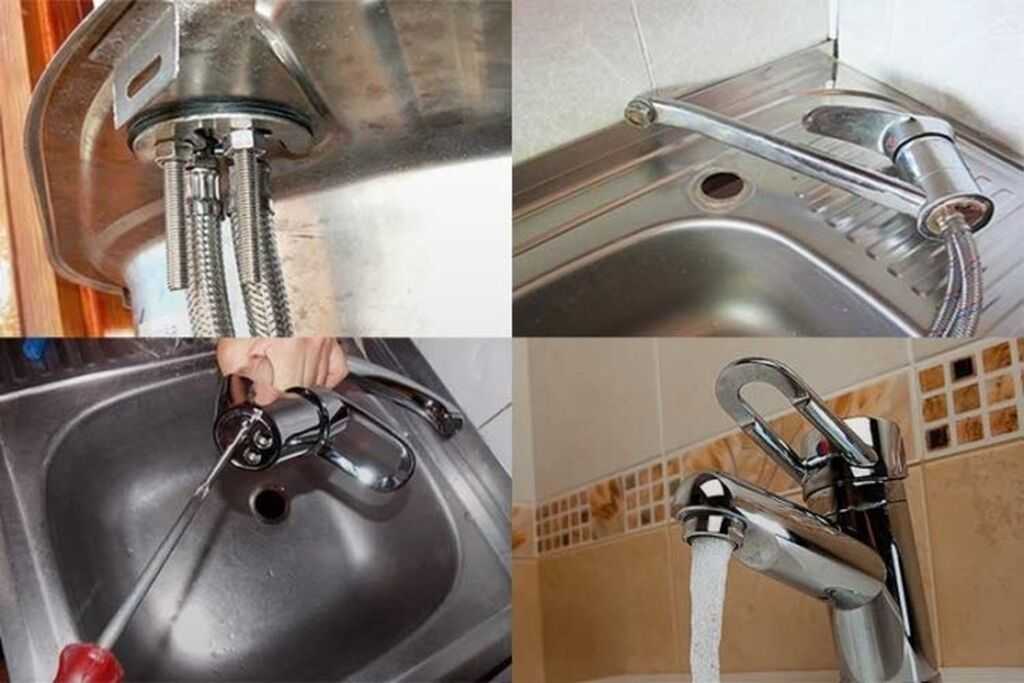 Как установить смеситель на кухне установка крана, подключение, как поставить смеситель, монтаж, как подключить к водопроводу своими руками, как собрать, крепление к раковине