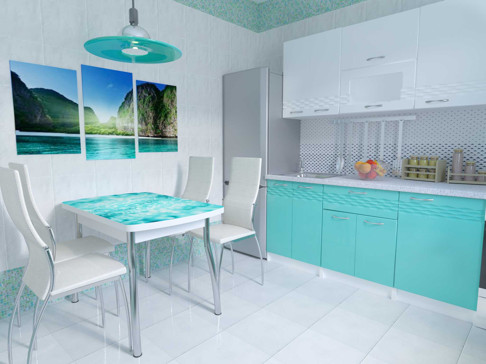 Бирюзовый цвет в интерьере кухни - 84 фото новинки нежного дизайнакухня — вкус комфорта