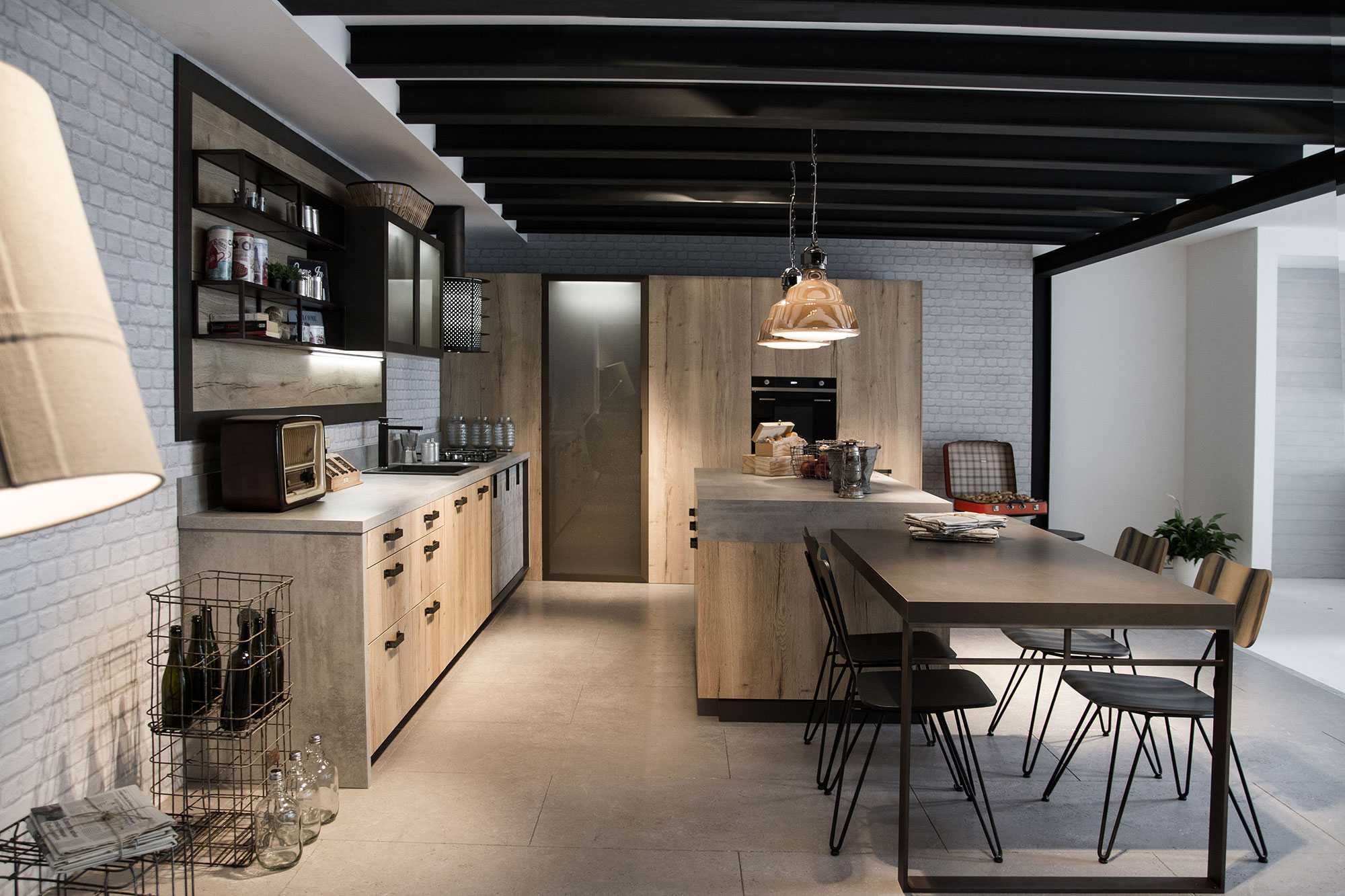 Кухня в стиле лофт - 105 фото идей дизайна интерьера