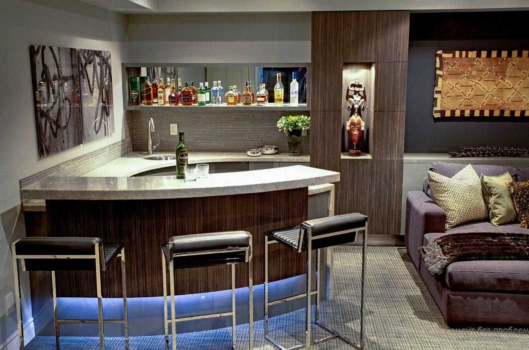 Барная стойка в гостиной — 90 фото современных идей дизайна