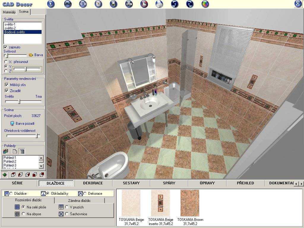 Раскладка плитки в ванной - бесплатные 3d-программы