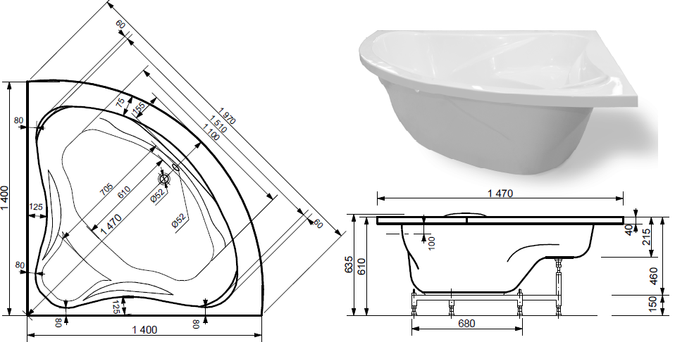 Угловая ванна: размеры - маленькие, стандартные, асимметричные