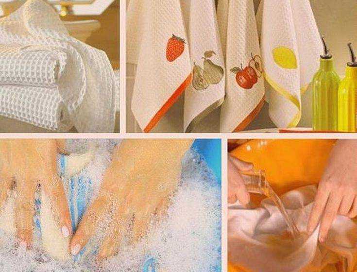 Как отбелить кухонные полотенца в домашних условиях маслом или кипячением