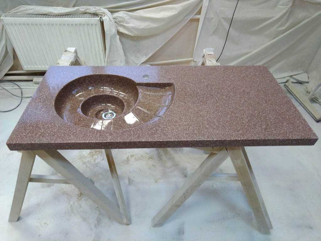 Самодельная столешница: технология изготовления из бетона, плитки и камня
