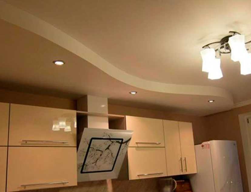 Как спрятать трубу от вытяжки на кухне: при помощи пластикового или короба из гипсокартона, под натяжным потолком.