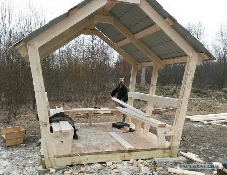 Беседки из дерева фото чертежи