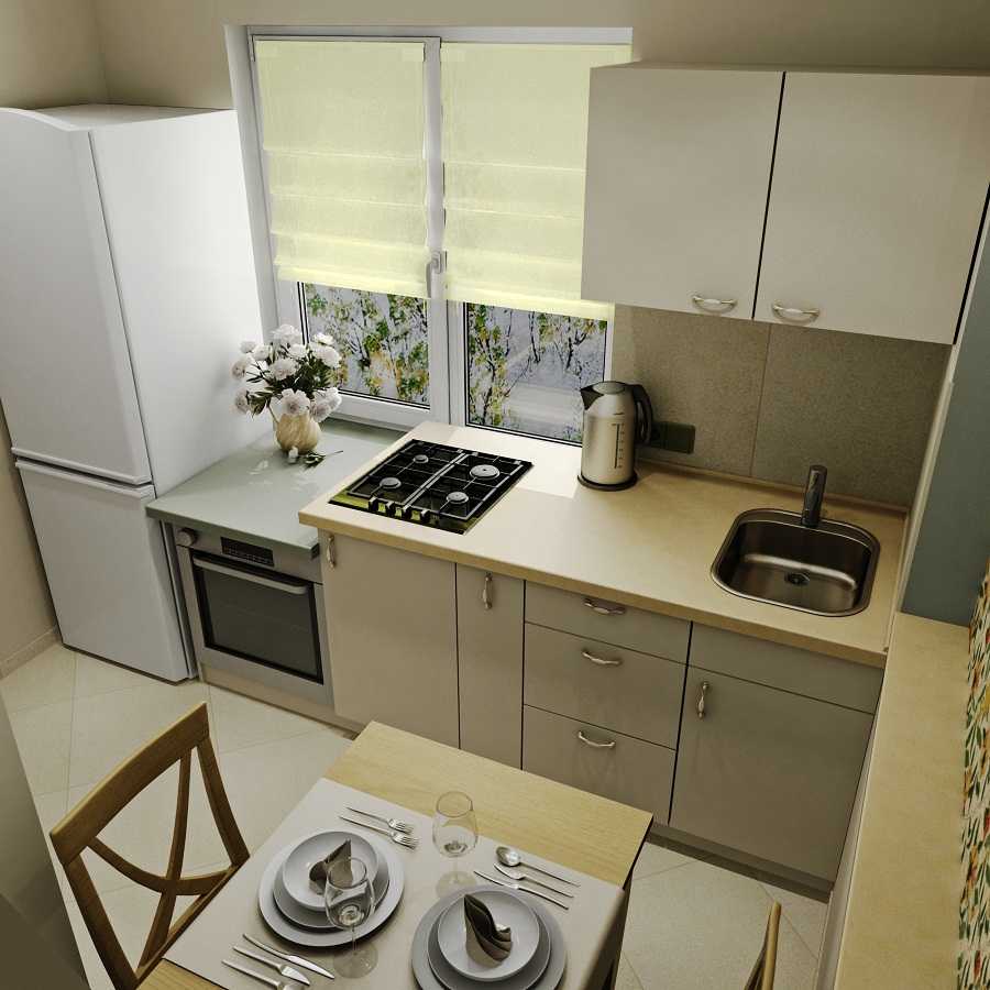 Дизайн малогабаритной кухни в хрущевке: угловой, с холодильником, 5-6 кв.м. + 190 фото реальных и практичных планировок
