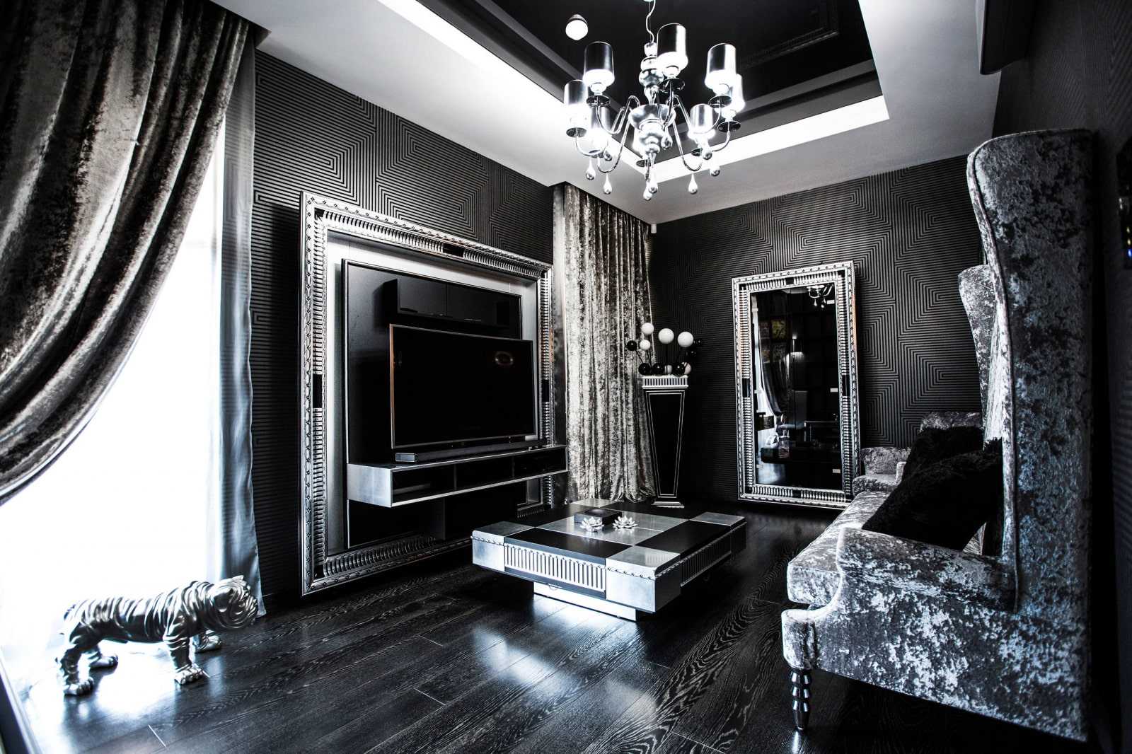 Черный интерьер - 145 фото самых красивых вариантов украшения в темных тонах