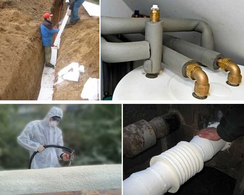 Технология утепления водопроводных труб на зиму, теплоизоляция водопровода в земле, на улице, в подвале Как и чем лучше утеплить трубы водоснабжения, греющий кабель, вата, скорлупа ППУ