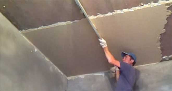 Штукатурка бетонного потолка своими руками