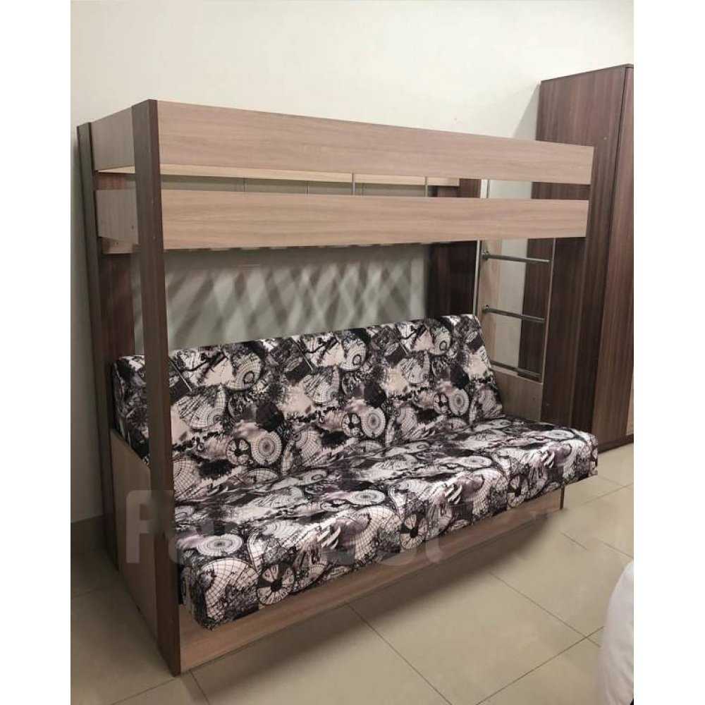 Двухъярусная кровать с диваном: разновидности для взрослых и детей