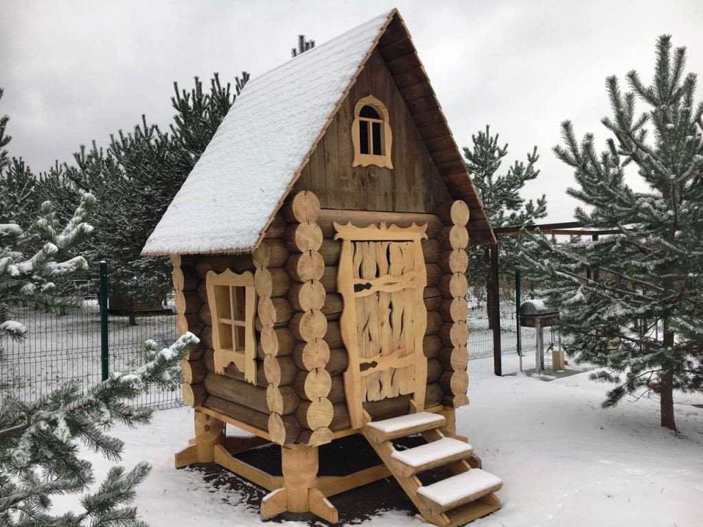 Детский домик из бревен своими руками фото и идеи