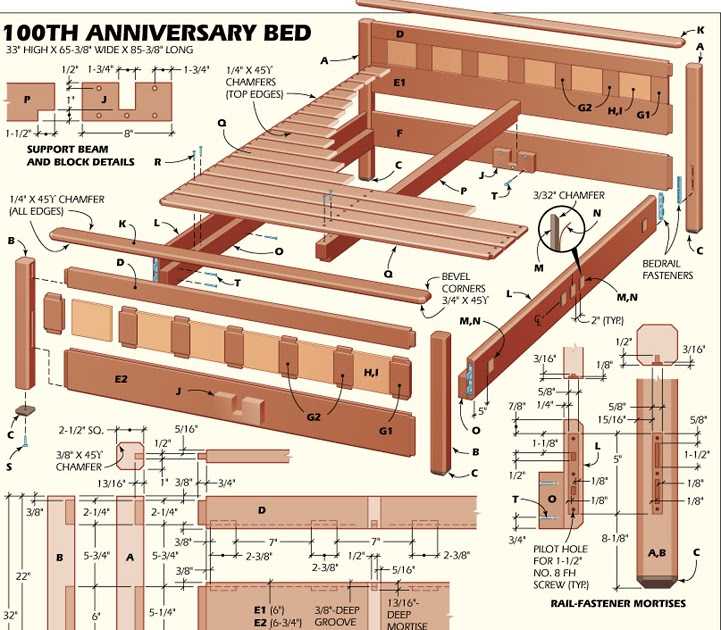 Сборка деревянной кровати своими руками, чертежи, этапы работы