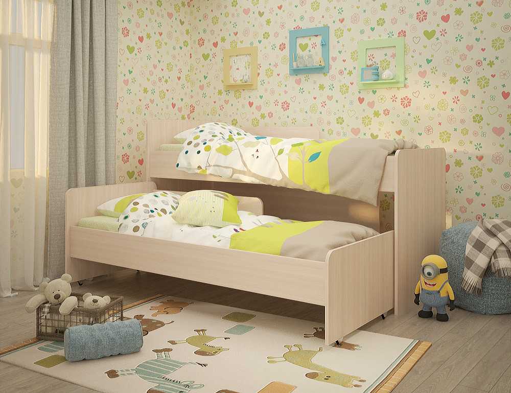 Выдвижные кровати для двоих детей, кровать с дополнительным выдвижным спальным местом